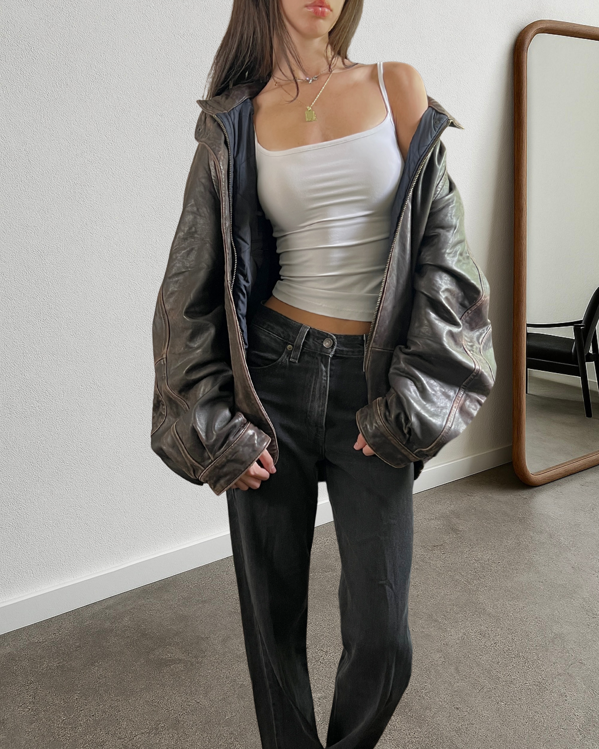 Nautica Leather Bomber