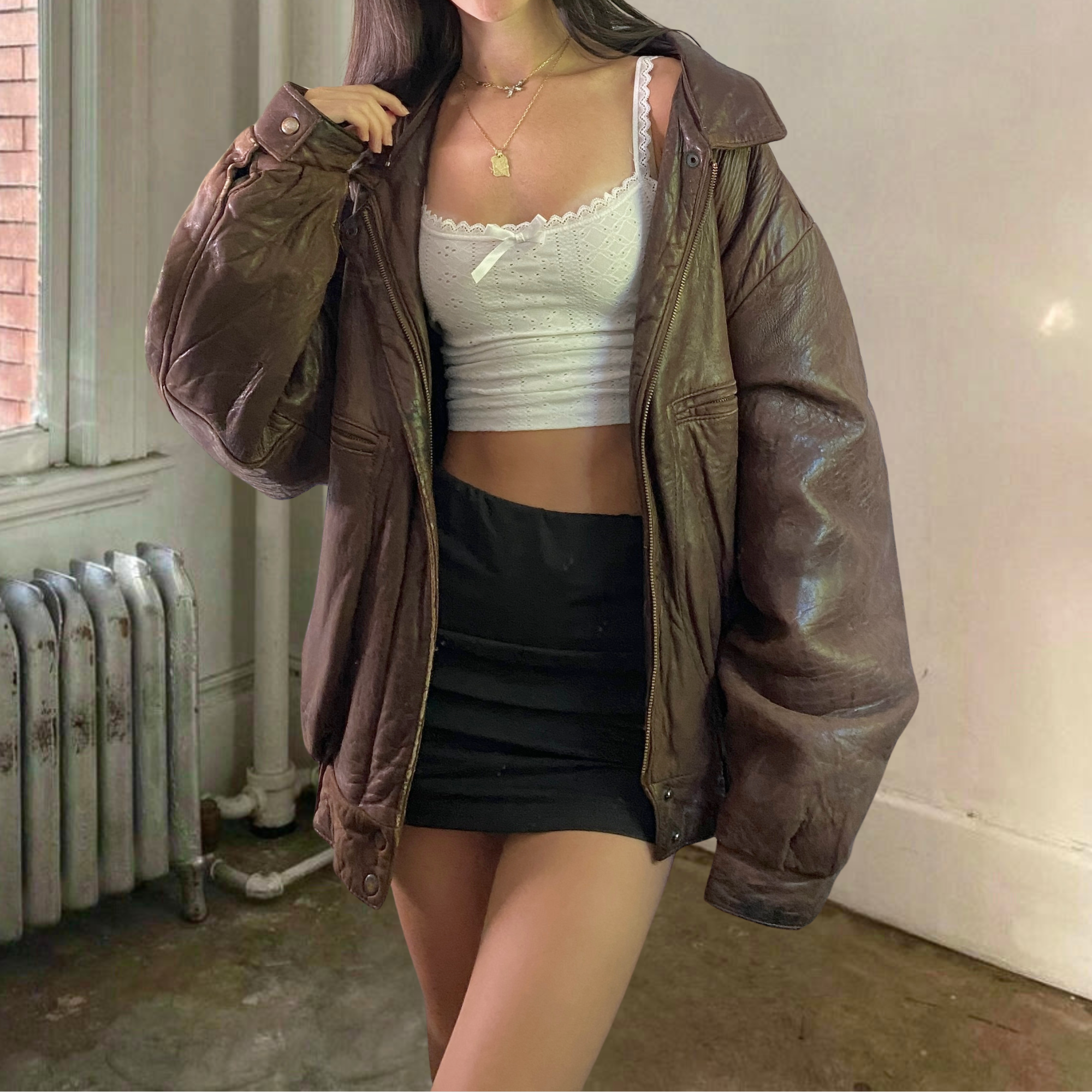 Bilermain Leather Bomber