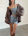 Pierre Leather Bomber