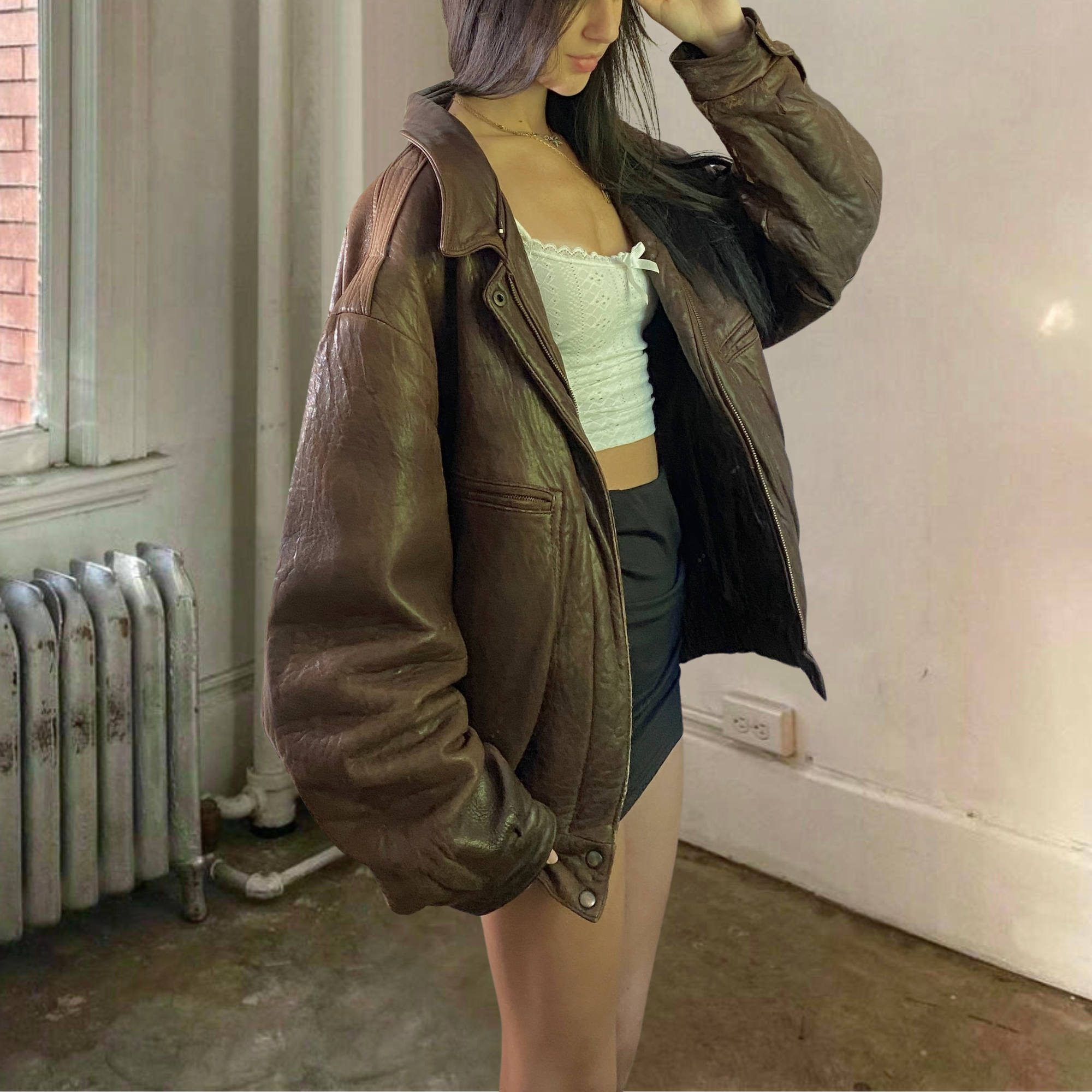 Bilermain Leather Bomber