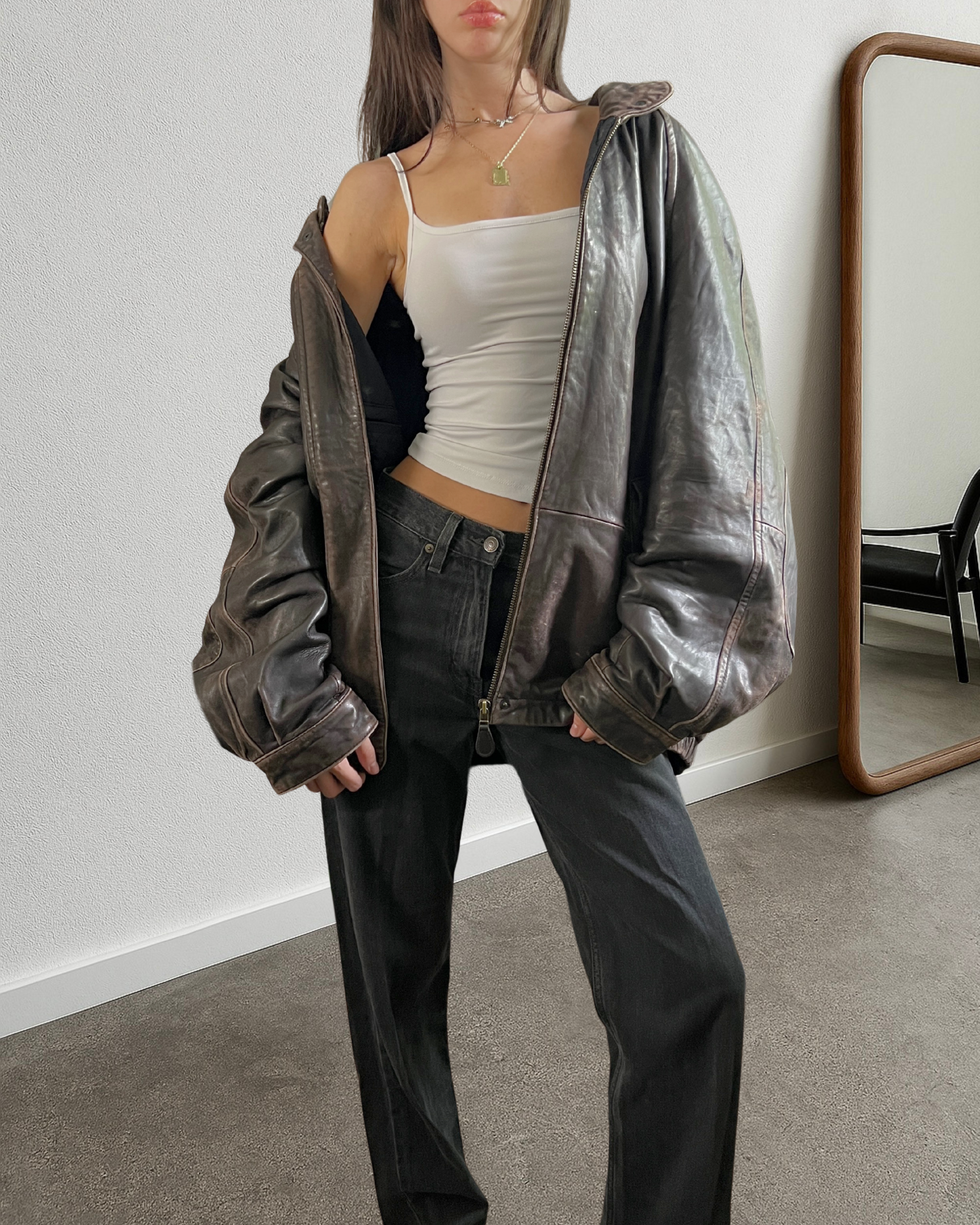 Nautica Leather Bomber