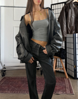 Marla Leather Bomber