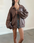 Pierre Leather Bomber