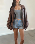 Pierre Leather Bomber
