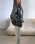BRN Vegan Leather Bomber