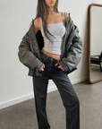 Jamie Leather Bomber