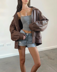 Pierre Leather Bomber