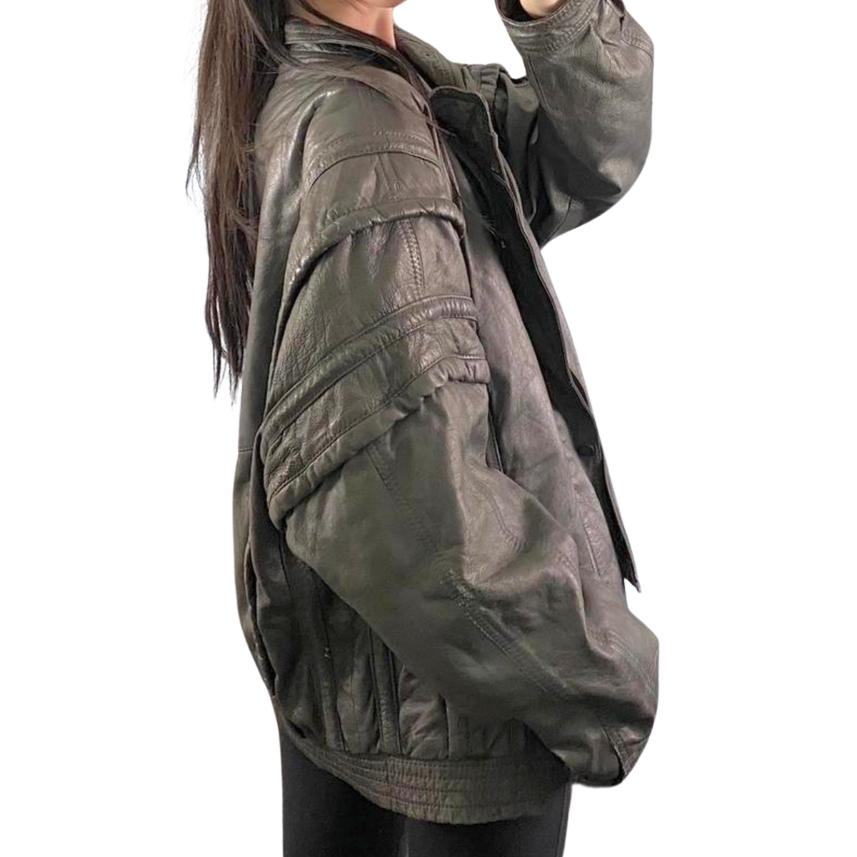 Faded Leather Bomber