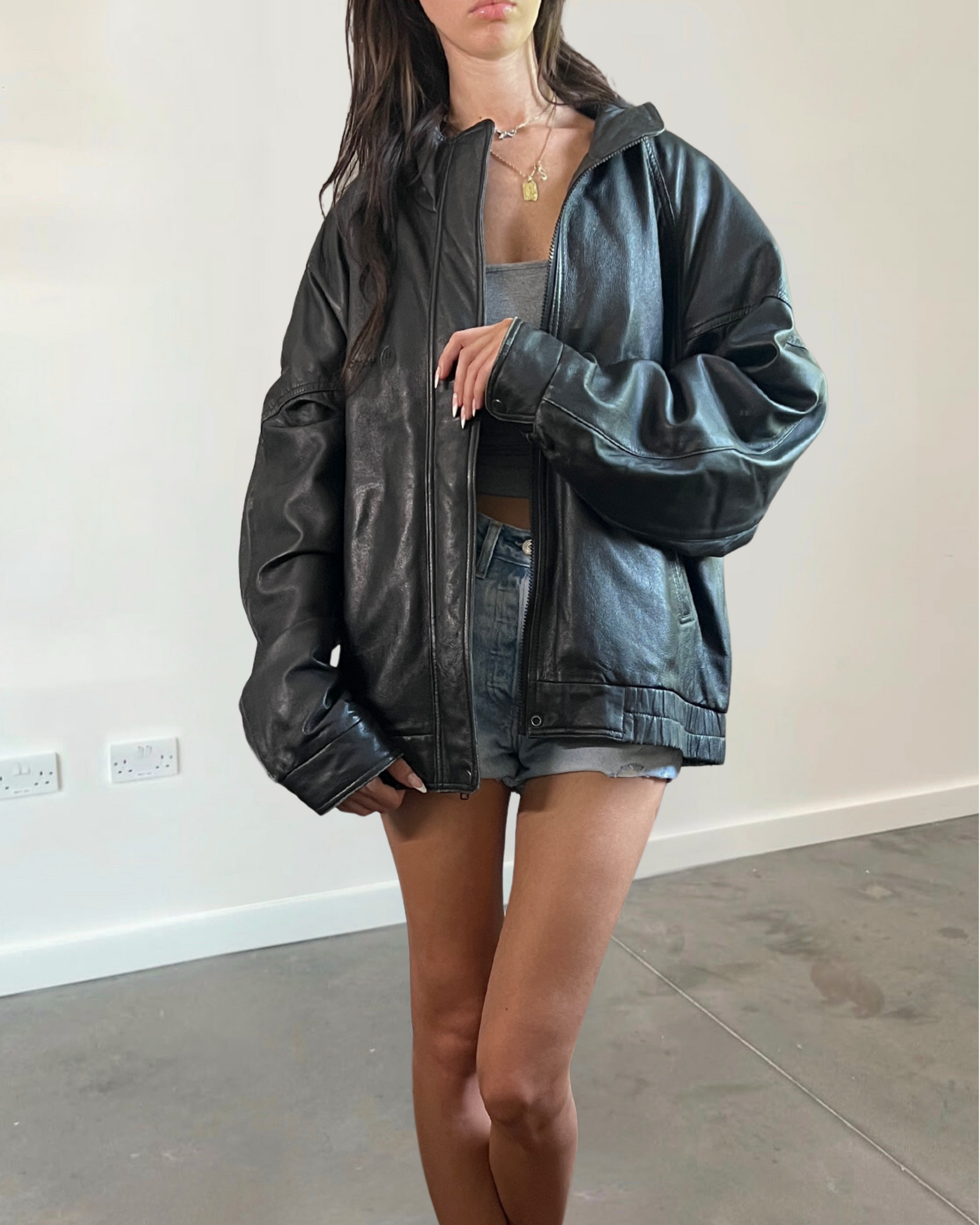 Sports Leather Bomber