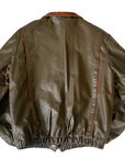 Taupe Leather Bomber