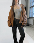 Dreamy Leather Bomber