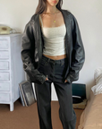 Ocean West Leather Bomber