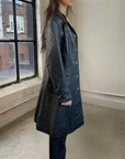 38" Belted Leather Trench