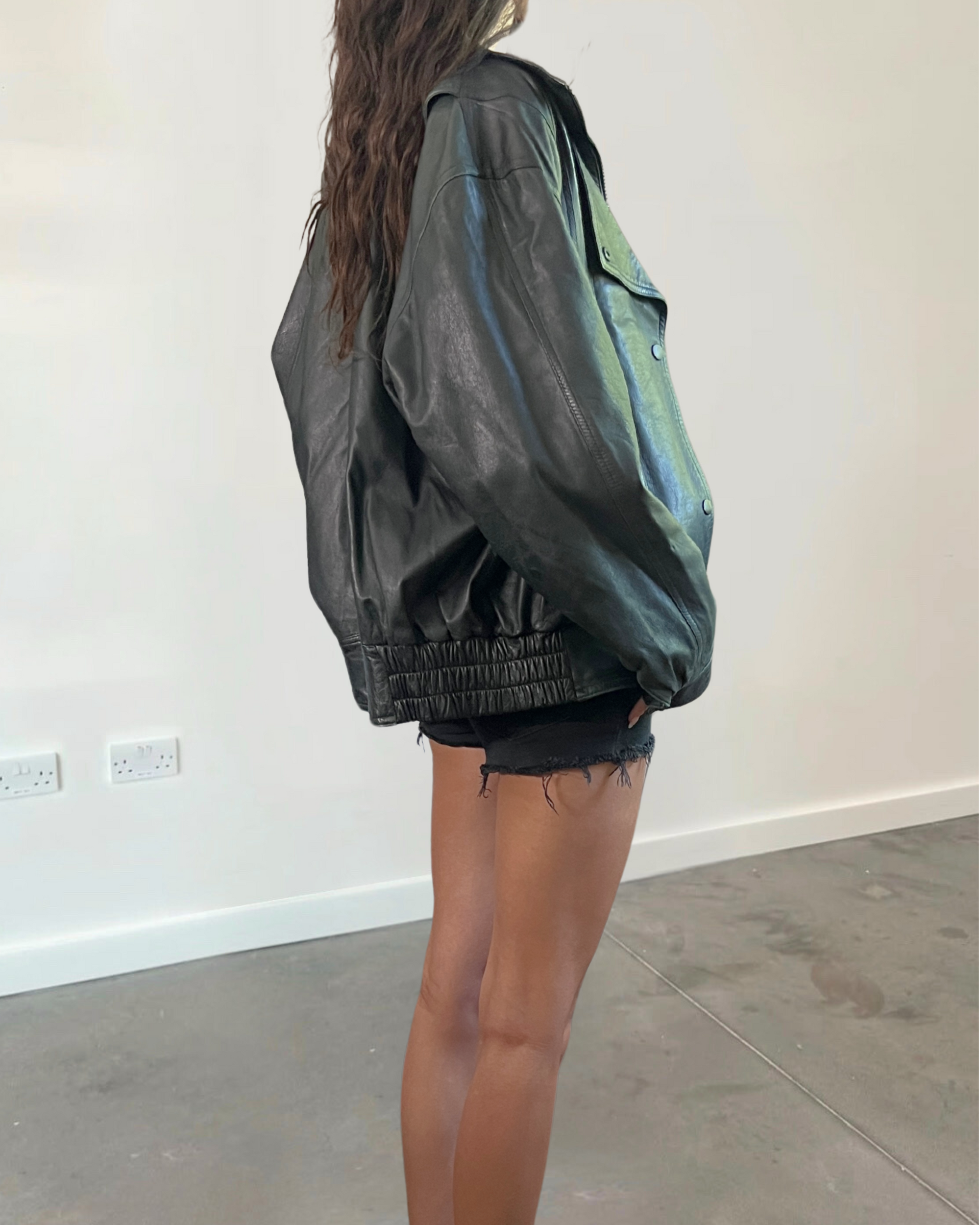 Jessie Leather Bomber