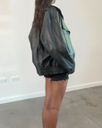 Jessie Leather Bomber