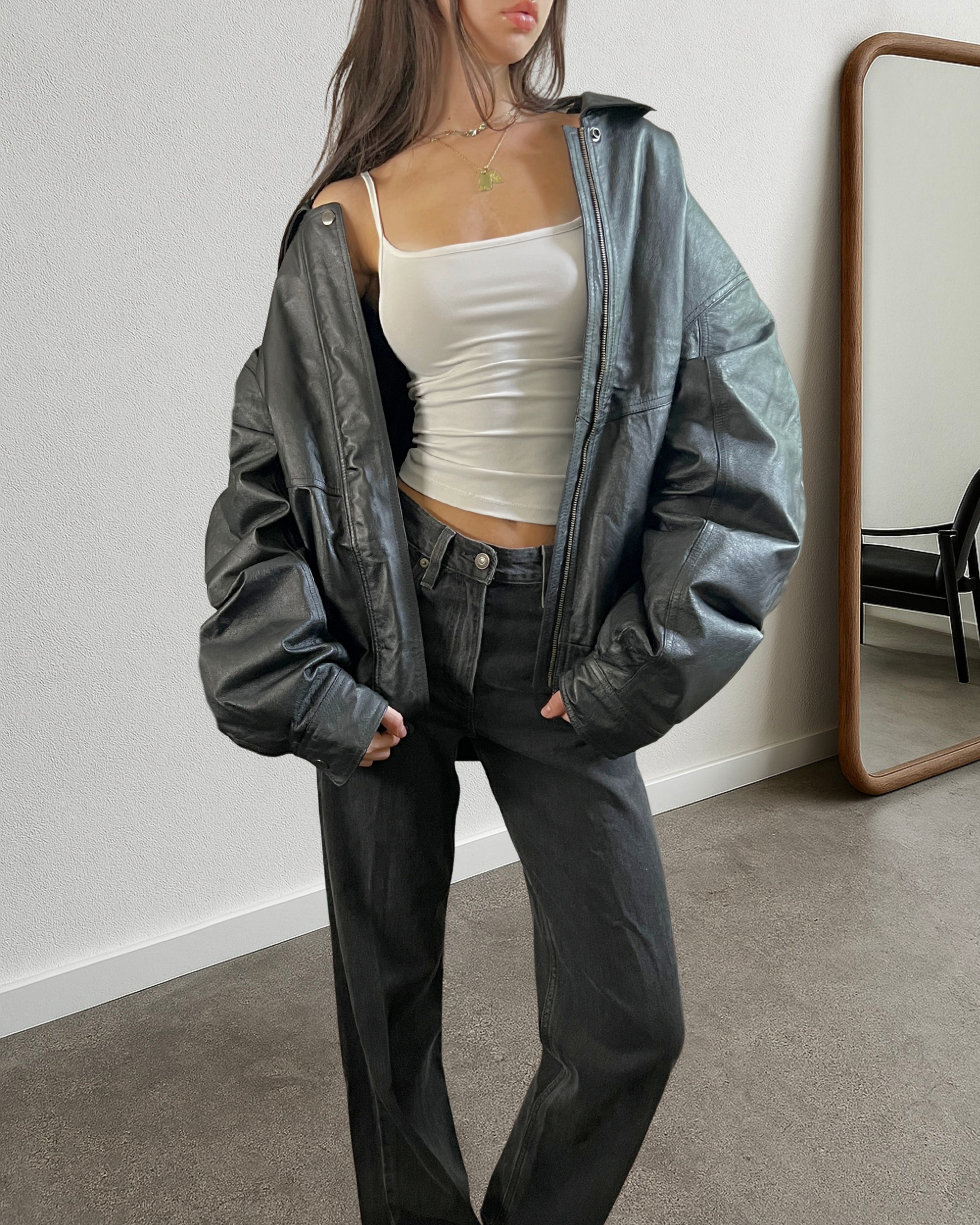 Beth Leather Bomber