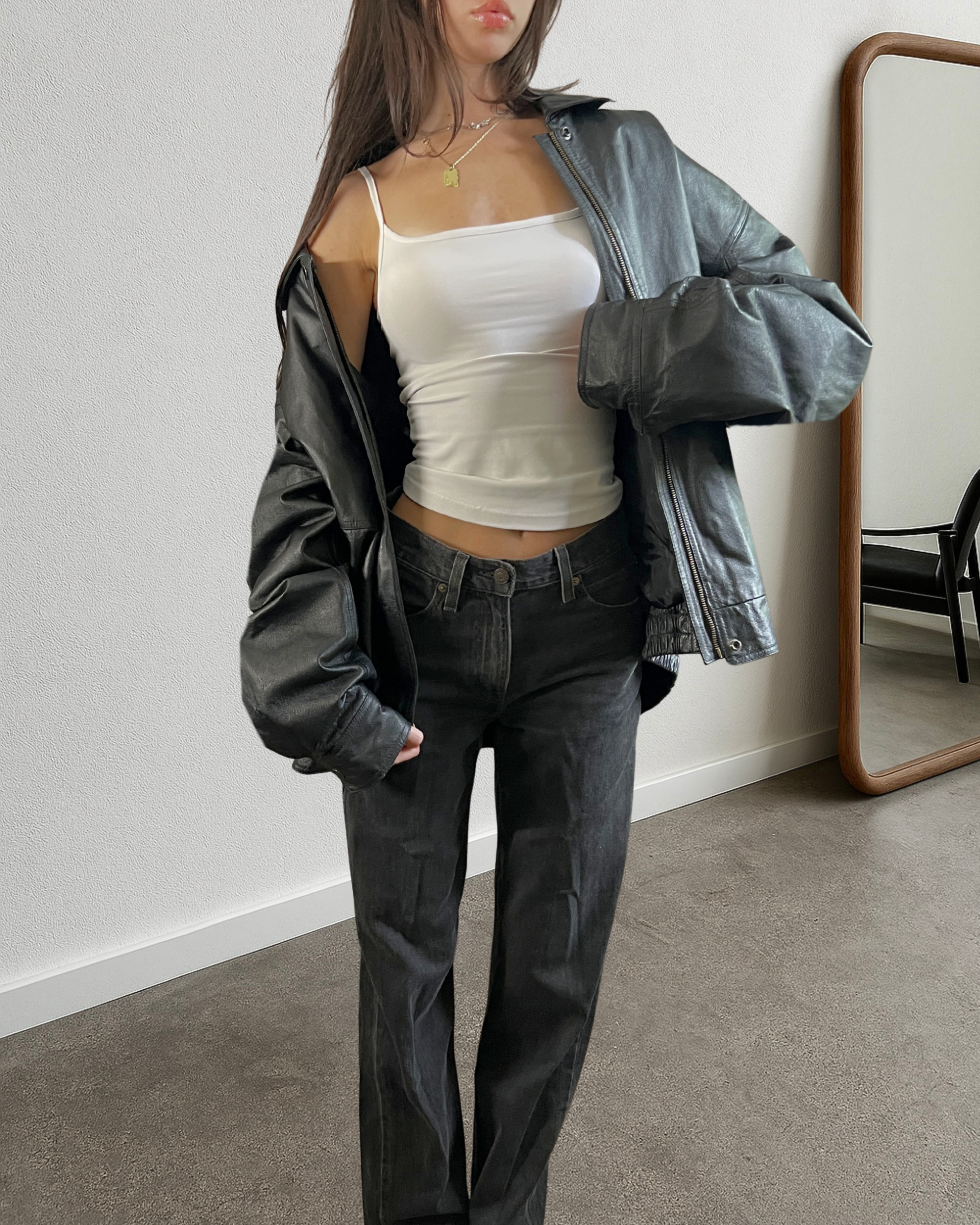 Beth Leather Bomber