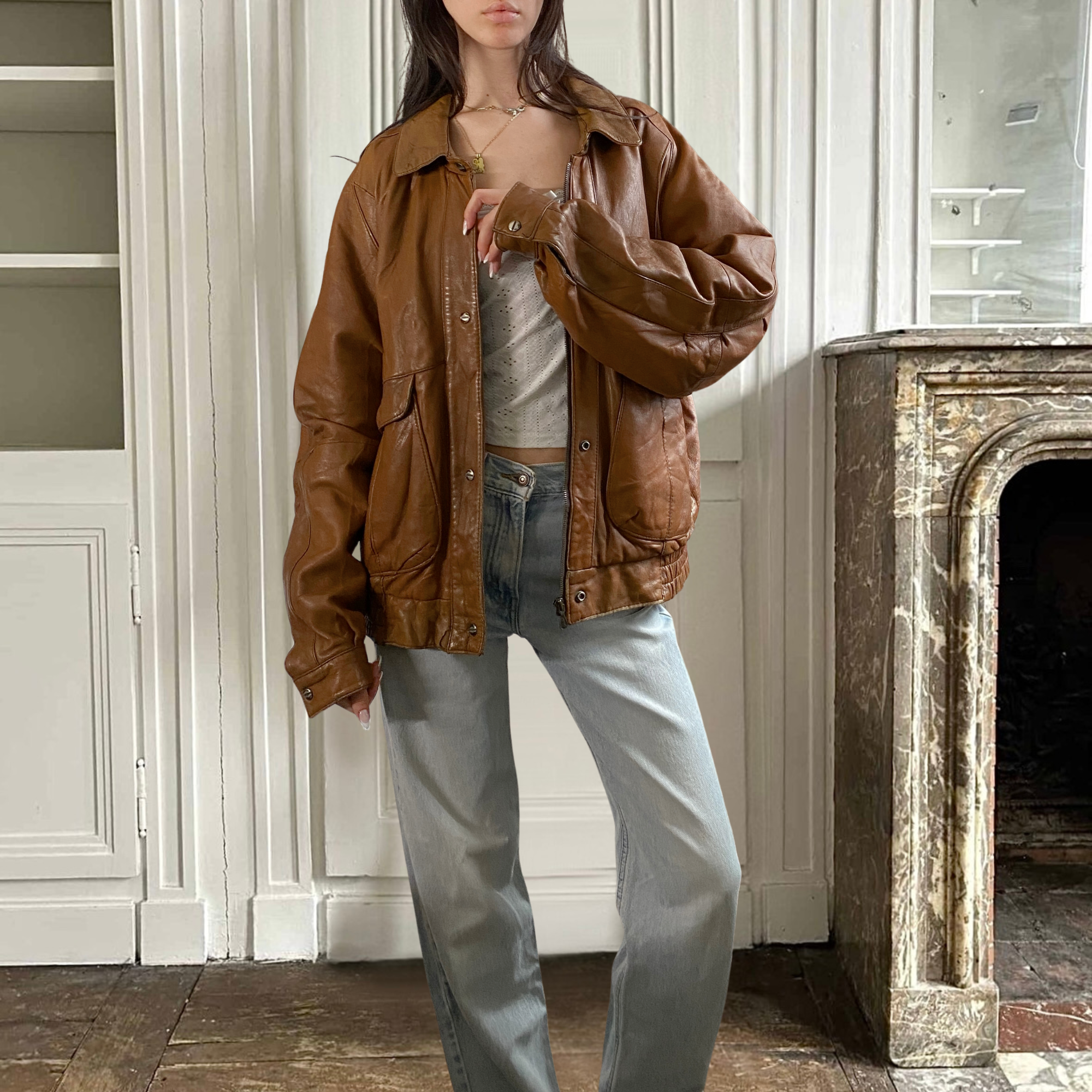 Mirage Leather Bomber