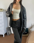 Ocean West Leather Bomber