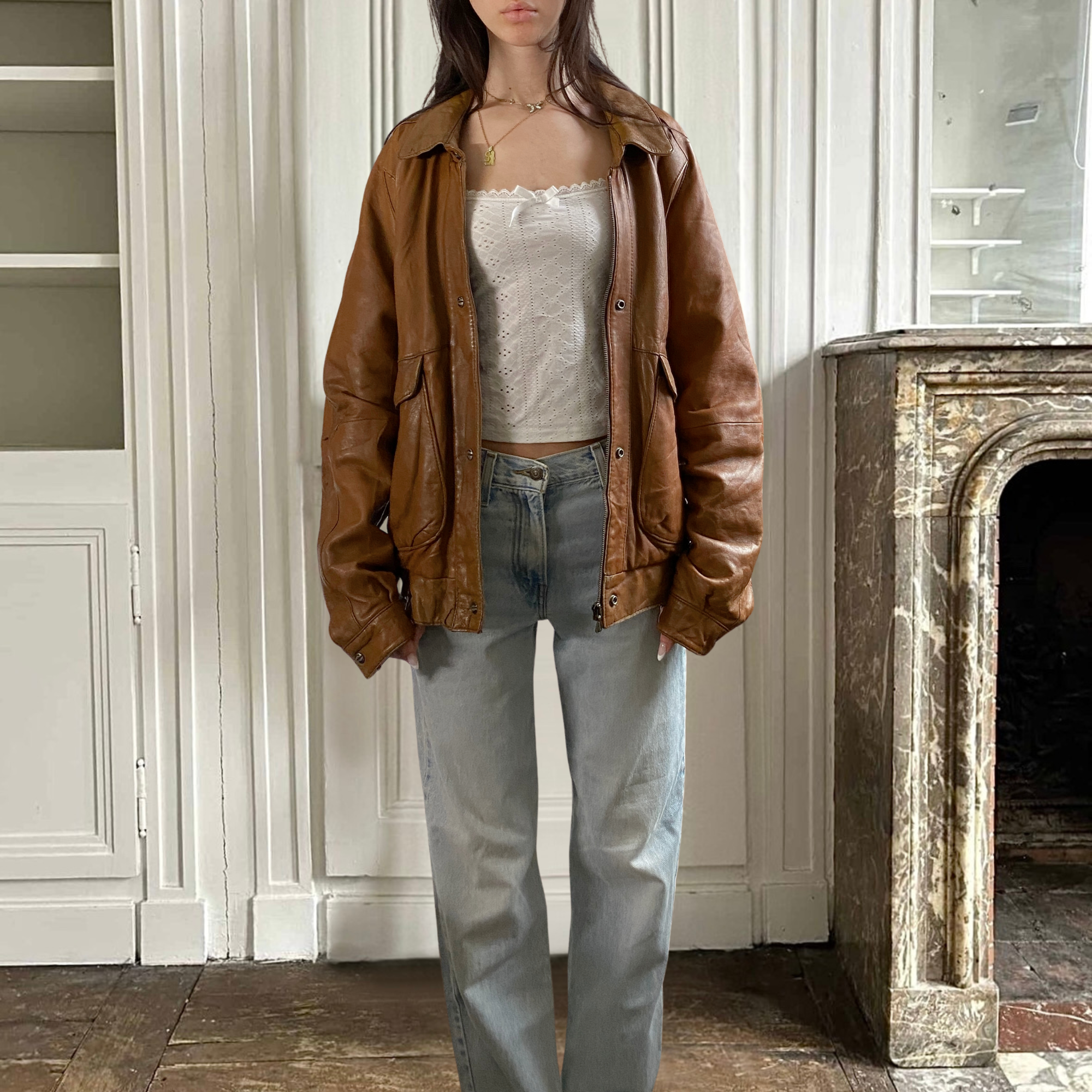 Mirage Leather Bomber