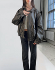 BRN Vegan Leather Bomber