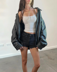Brook Leather Bomber