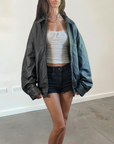 Brook Leather Bomber