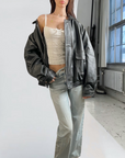 BLK Vegan Leather Bomber