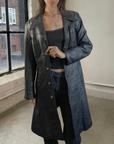38" Belted Leather Trench