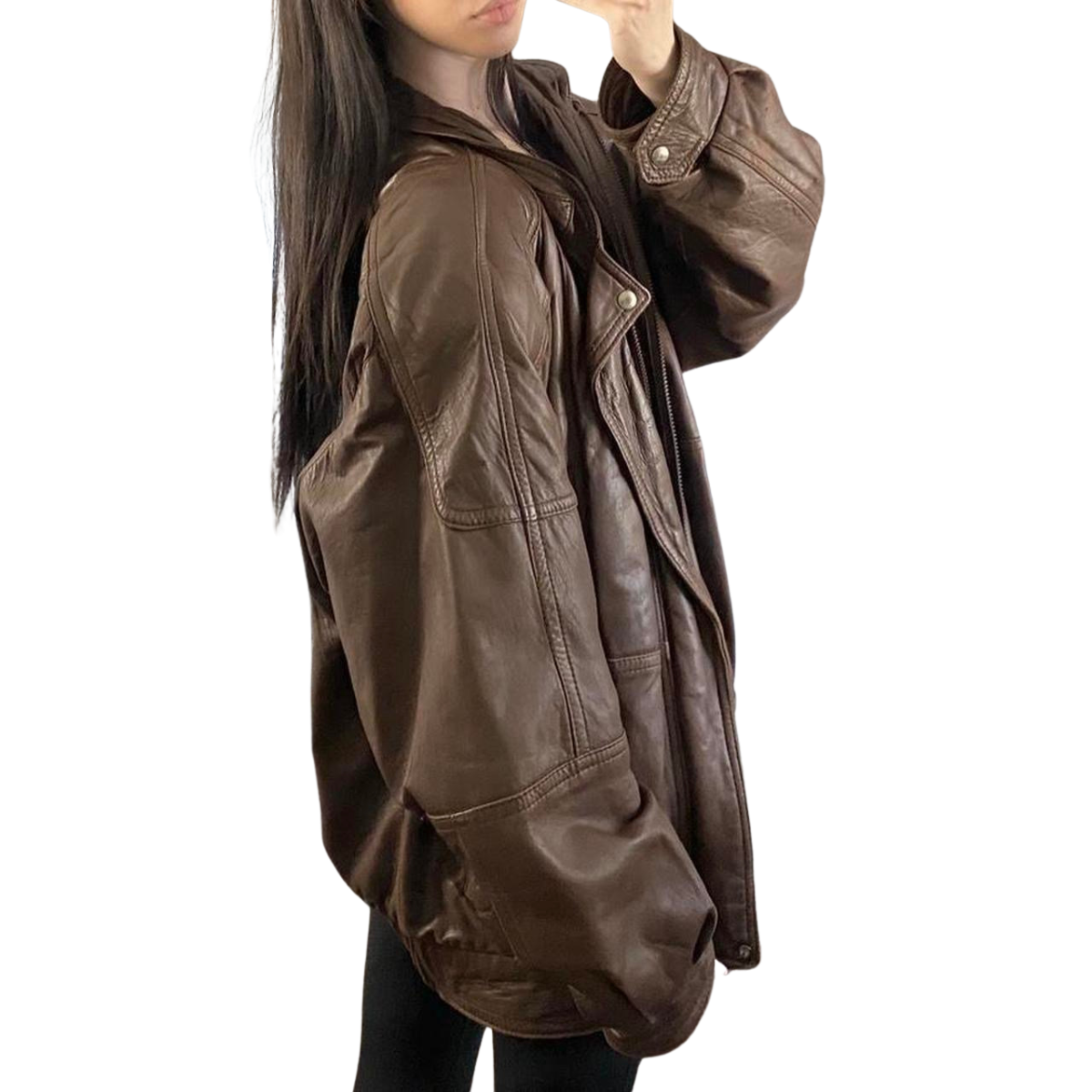 Espresso Leather Bomber