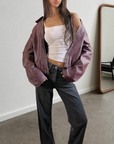 Sangria Leather Bomber