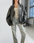 BLK Vegan Leather Bomber