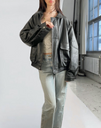BLK Vegan Leather Bomber