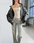 BLK Vegan Leather Bomber