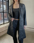 38" Belted Leather Trench