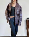 Billie Leather Bomber