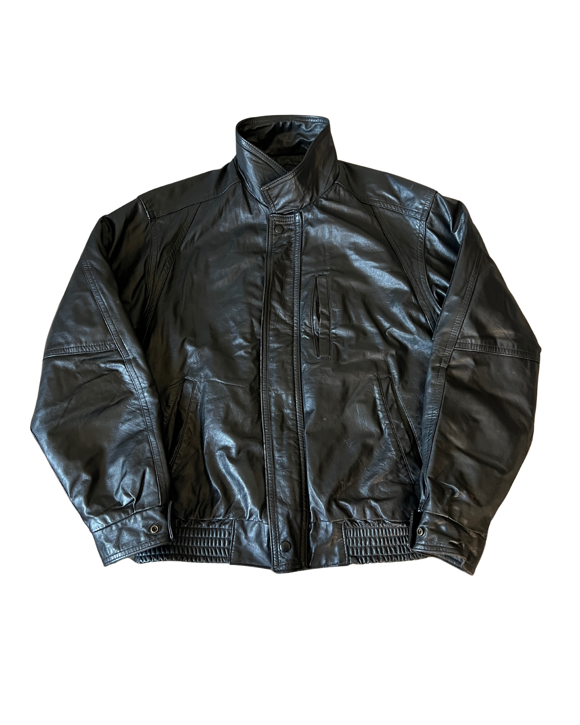 Funnel Leather Bomber