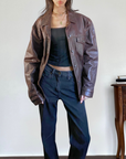 Billie Leather Bomber
