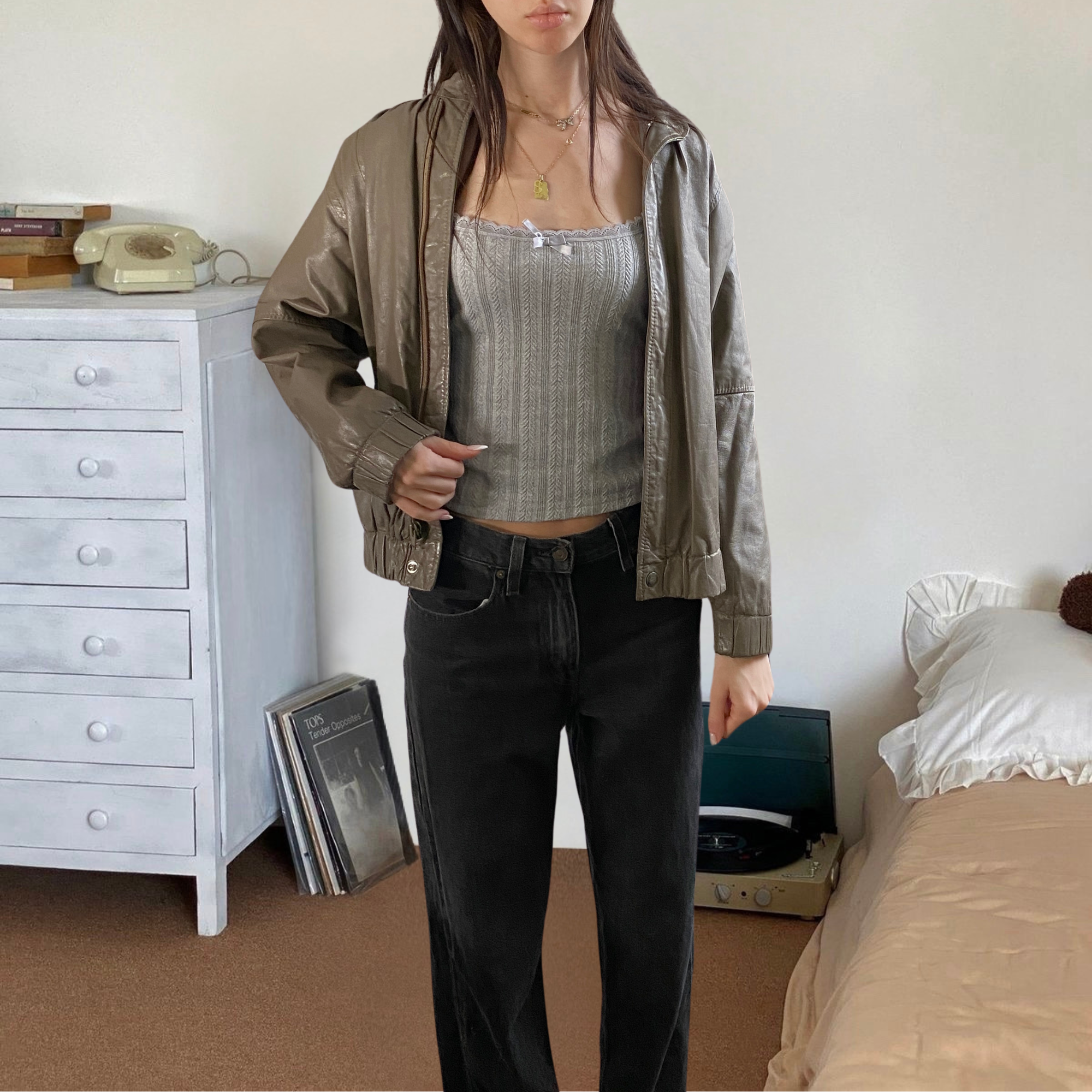 Attic Leather Bomber