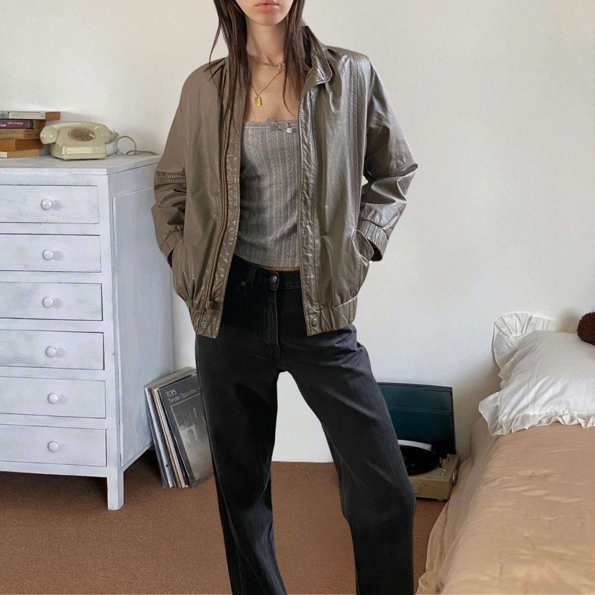 Attic Leather Bomber