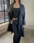 38" Belted Leather Trench