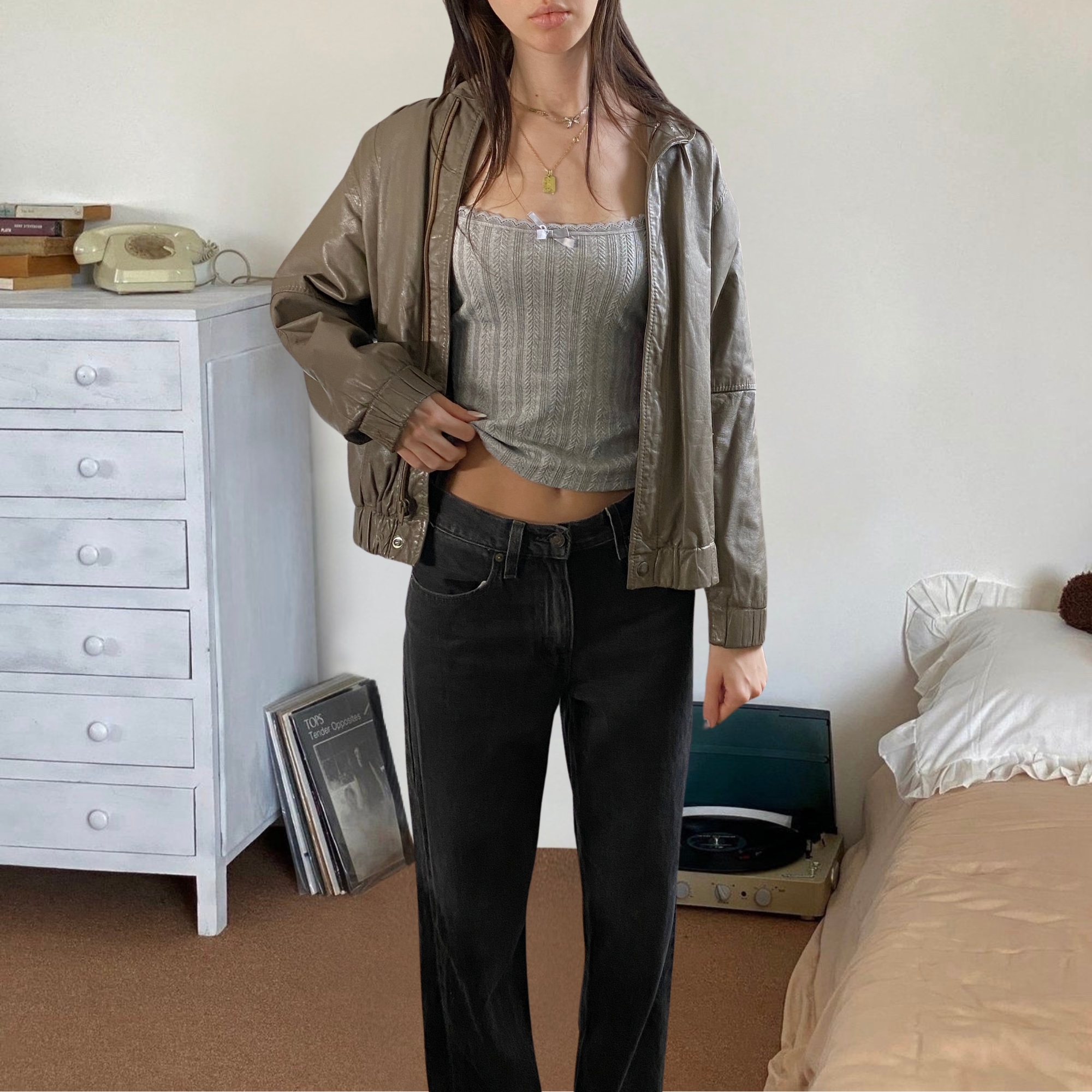 Attic Leather Bomber