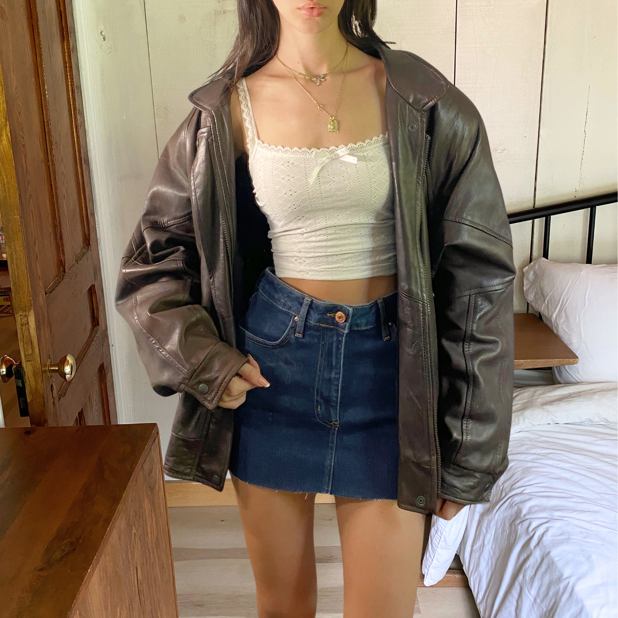 Bainton Leather Bomber