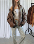 Routey Leather Bomber