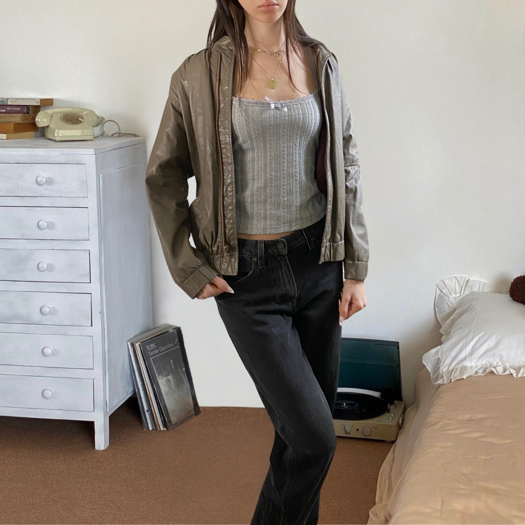 Attic Leather Bomber