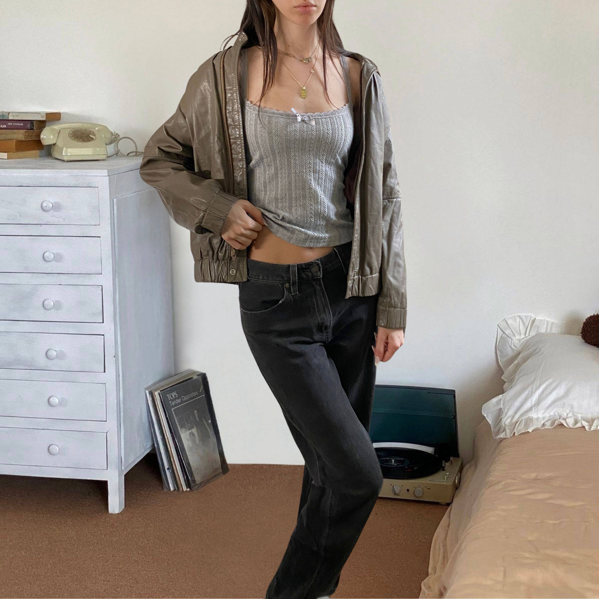 Attic Leather Bomber