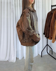 Routey Leather Bomber