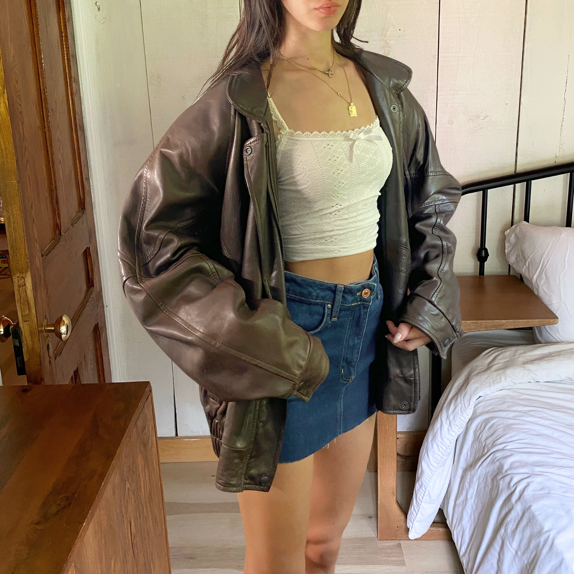 Bainton Leather Bomber