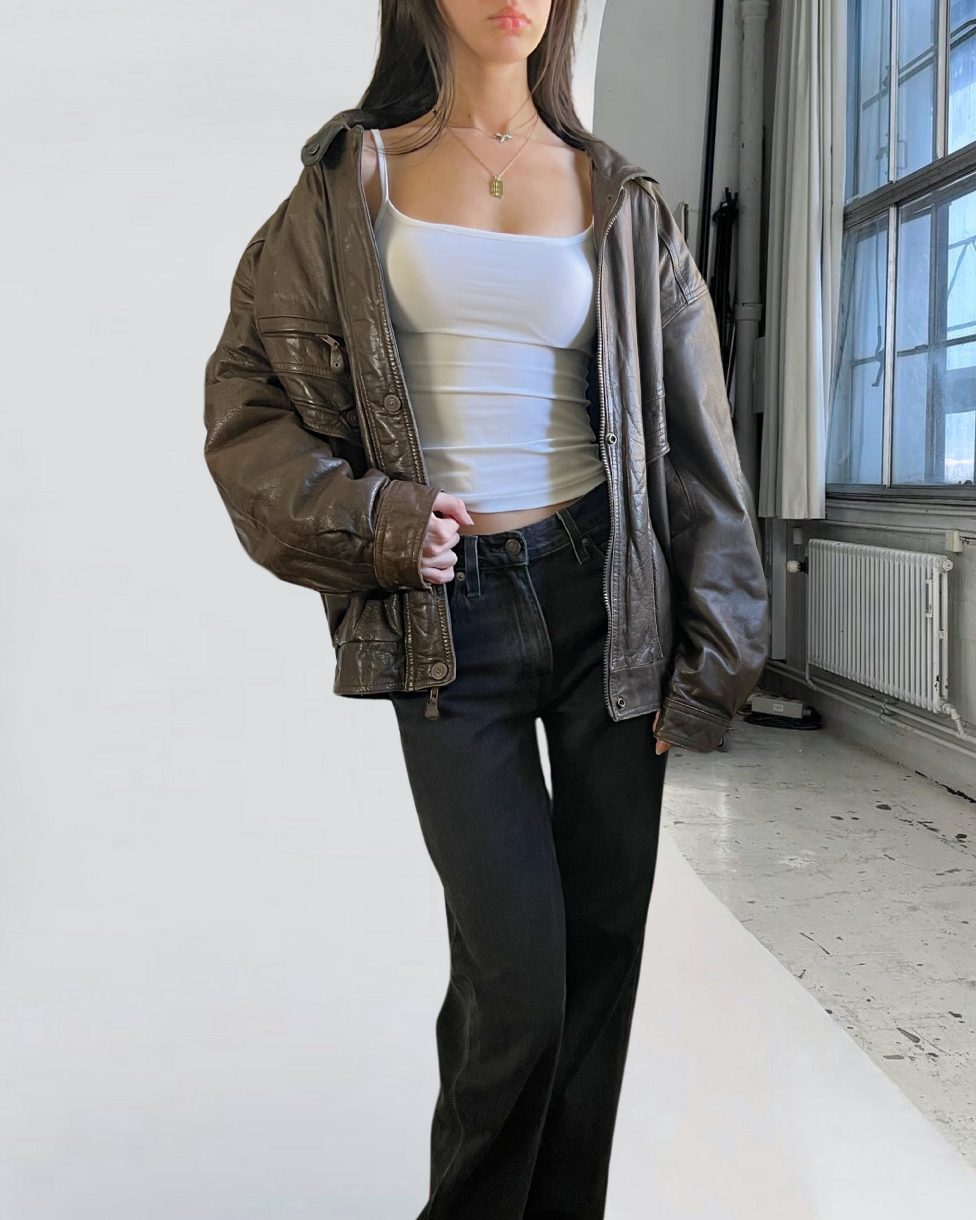Cricketeer Leather Bomber