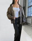 Cricketeer Leather Bomber